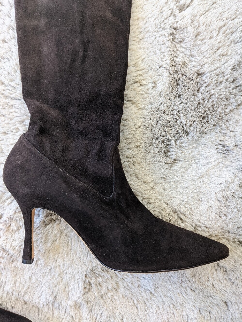 MANOLO BLAHNIK Pascalare Black Suede Sock Boots 39 MSRP $1500 - Picture 9 of 16